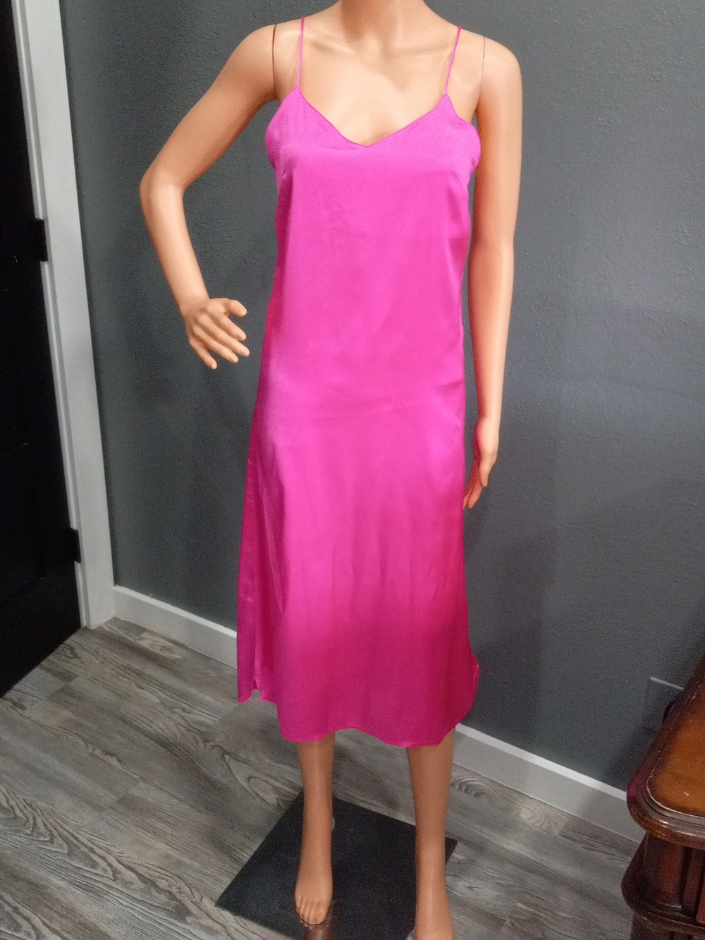 Topshop Pink Slip Dress Spaghetti Strap Backless